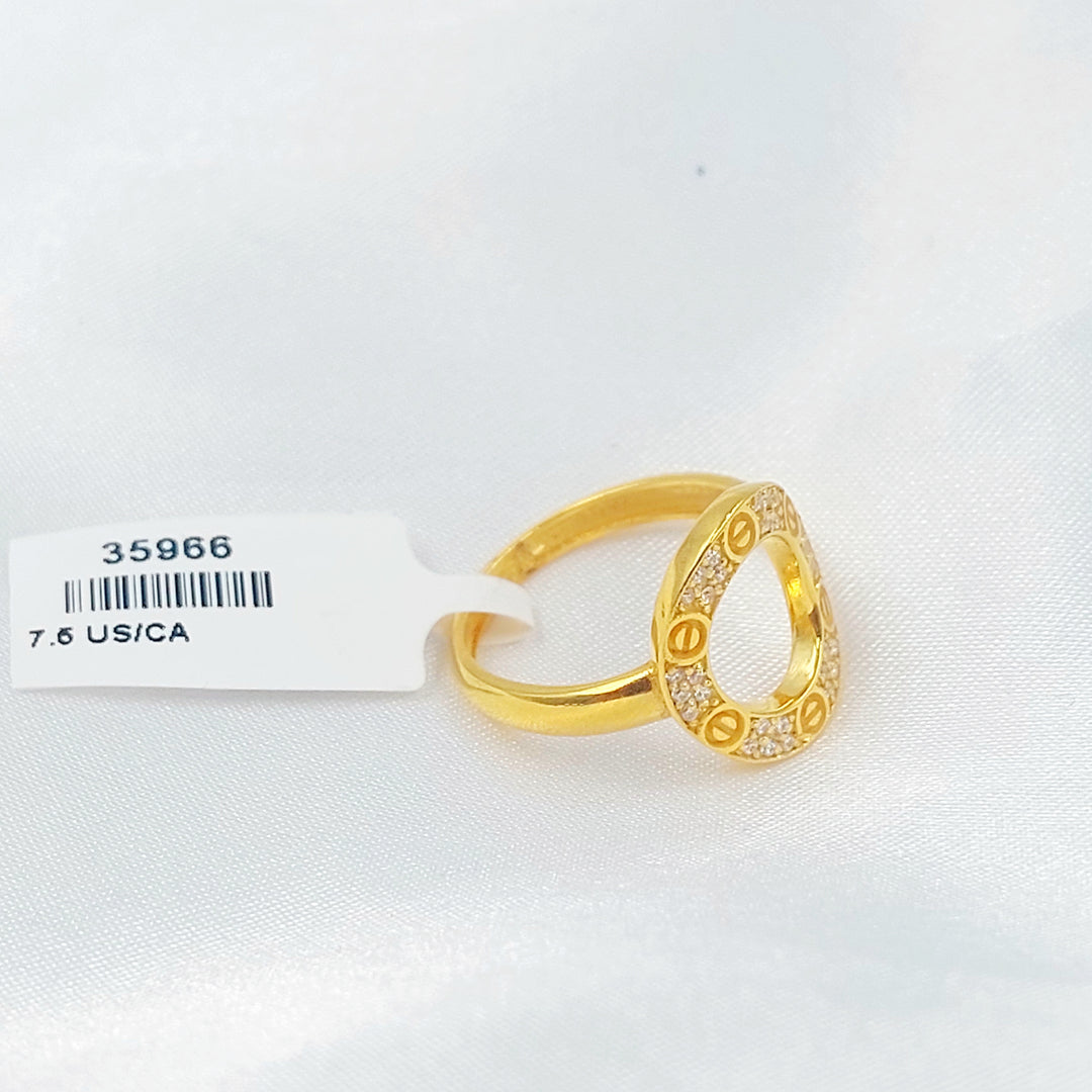 21K خاتم فيجارو مرصع-مجوهرات الشيخ سعيد-Saeed Jewelry 