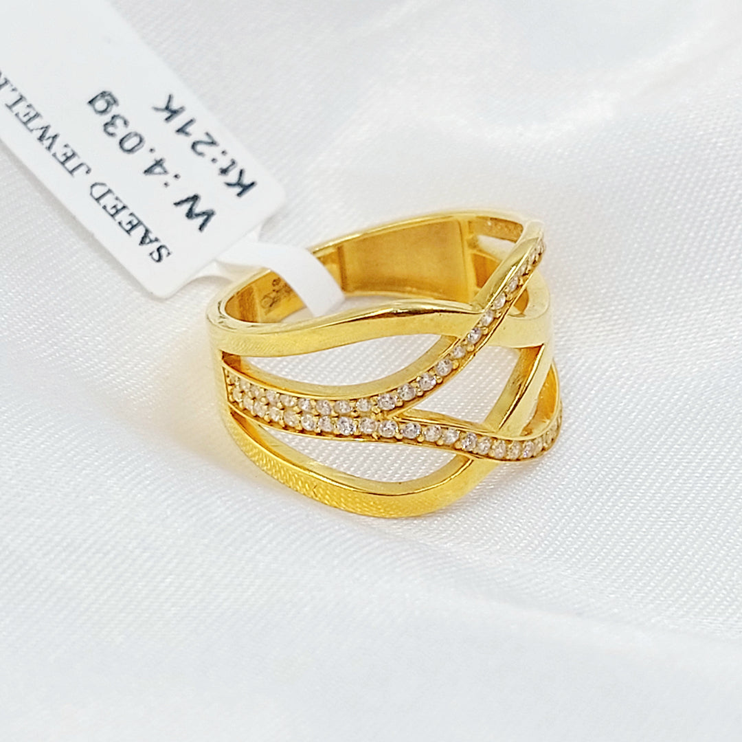 21K خاتم اكسترا مرصع-مجوهرات الشيخ سعيد-Saeed Jewelry 