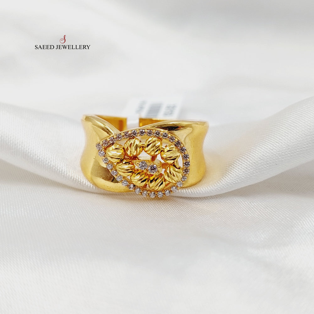 21K خاتم طابات مرصع-مجوهرات الشيخ سعيد-Saeed Jewelry 