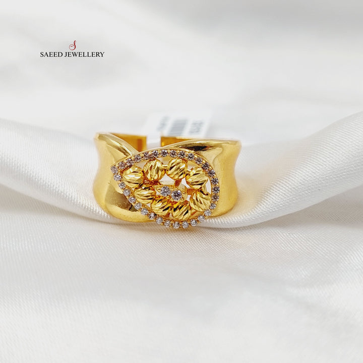 21K خاتم طابات مرصع-مجوهرات الشيخ سعيد-Saeed Jewelry 