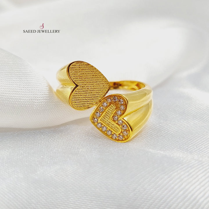 21K خاتم قلب مرصع-مجوهرات الشيخ سعيد-Saeed Jewelry 