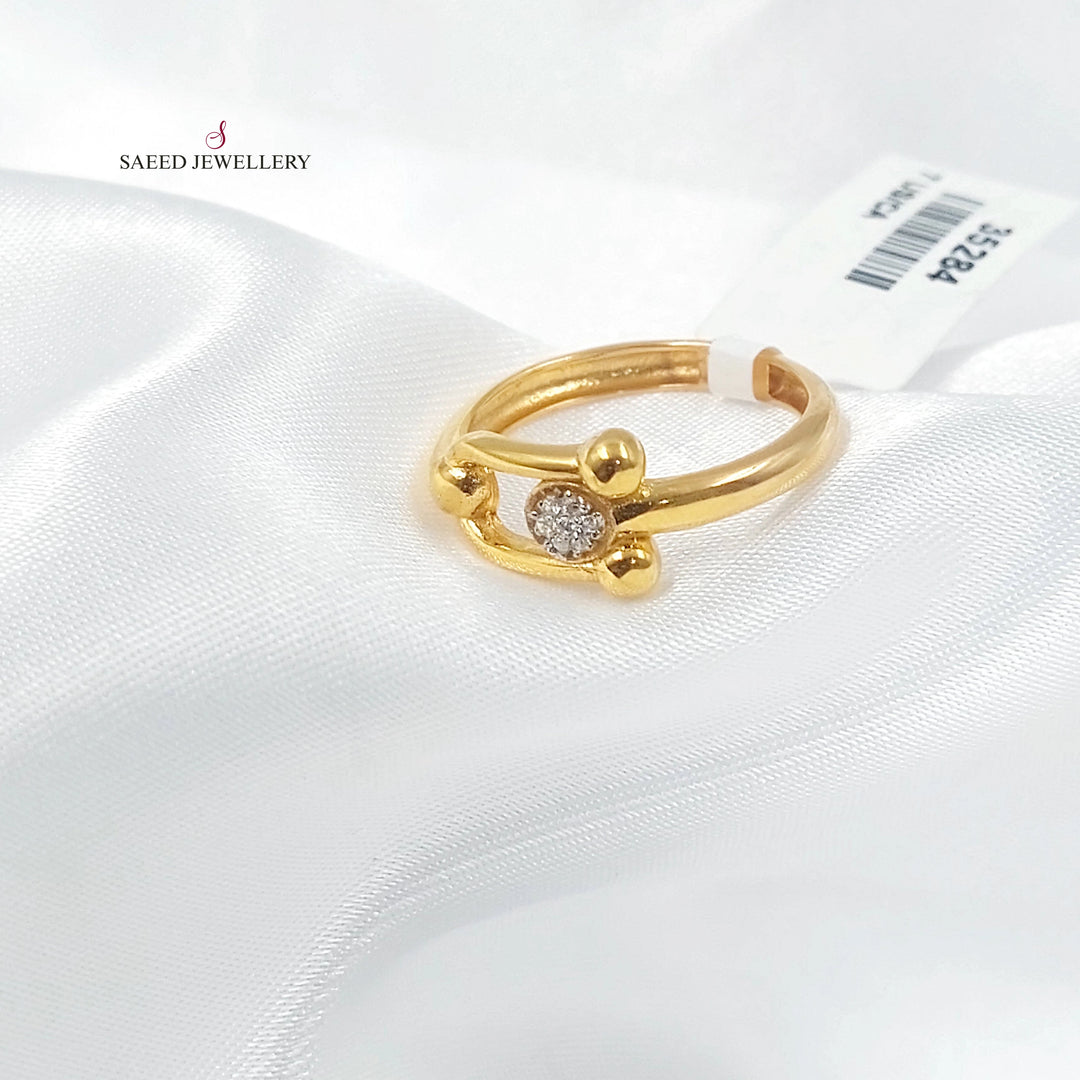 21K خاتم اكسترا مرصع-مجوهرات الشيخ سعيد-Saeed Jewelry 