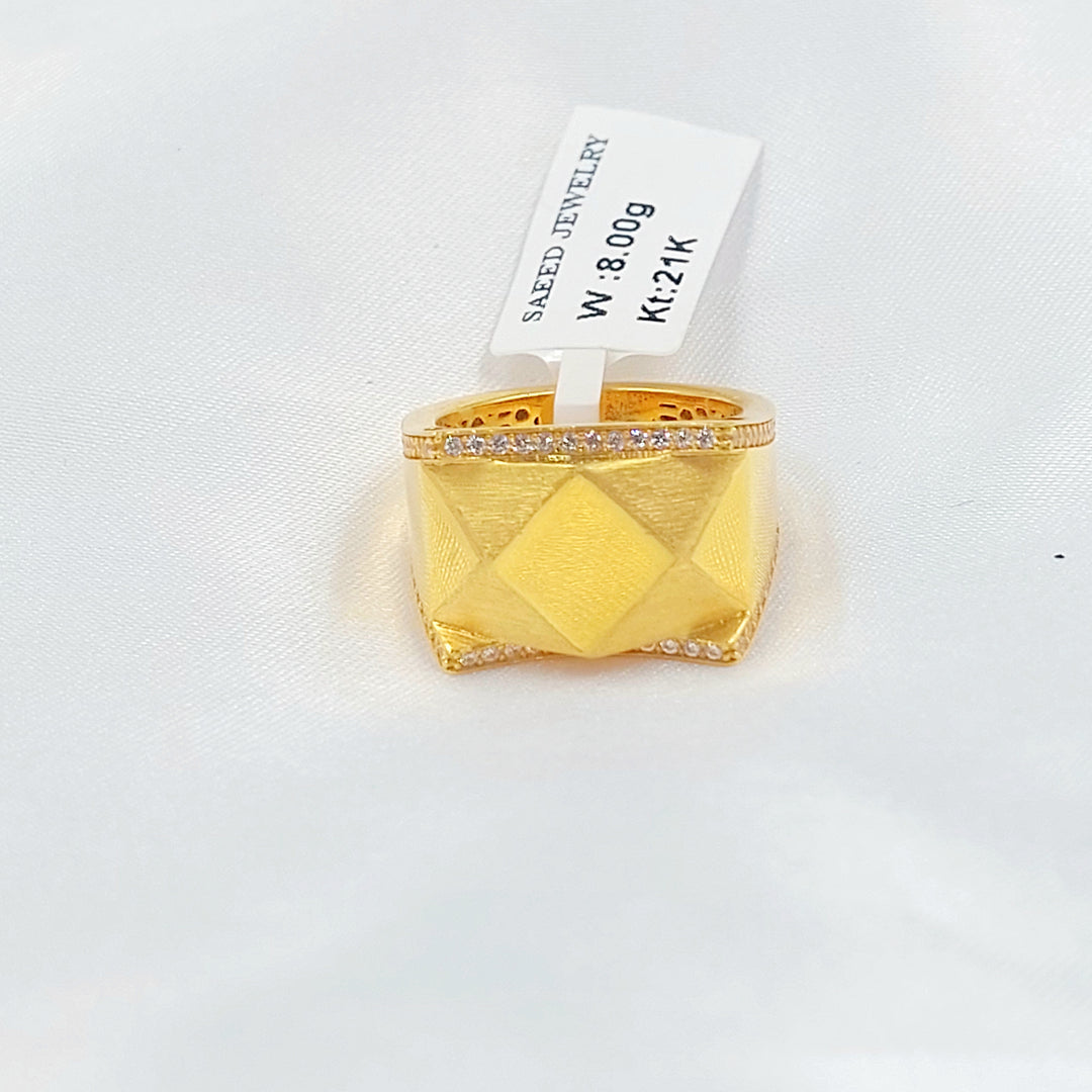 21K خاتم اكسترا مرصع-مجوهرات الشيخ سعيد-Saeed Jewelry 