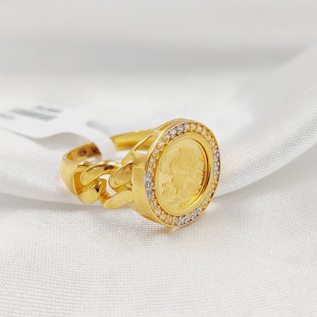 21K خاتم انجليزي مرصع-مجوهرات الشيخ سعيد-Saeed Jewelry 