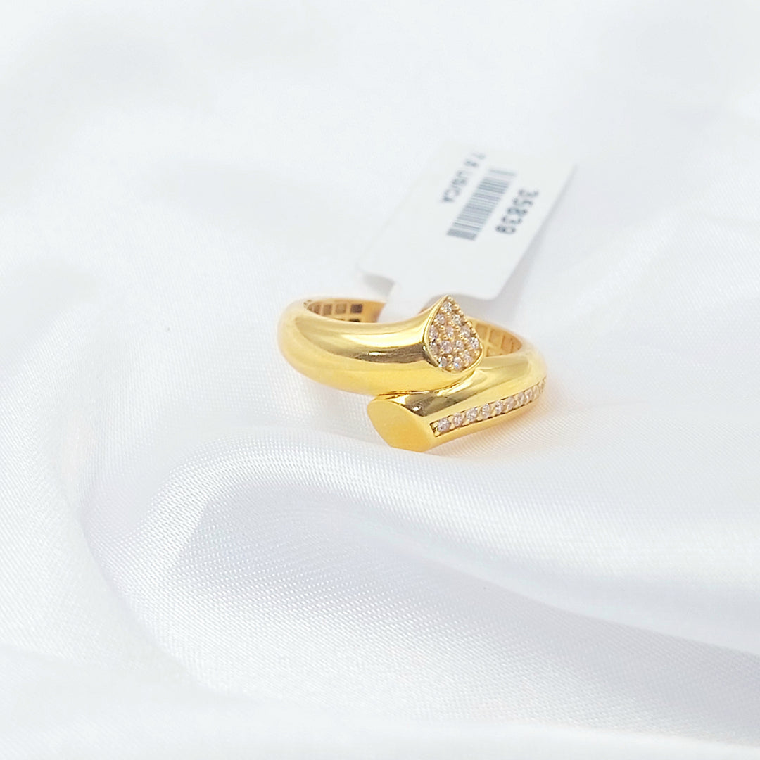 21K خاتم اكسترا مرصع-مجوهرات الشيخ سعيد-Saeed Jewelry 