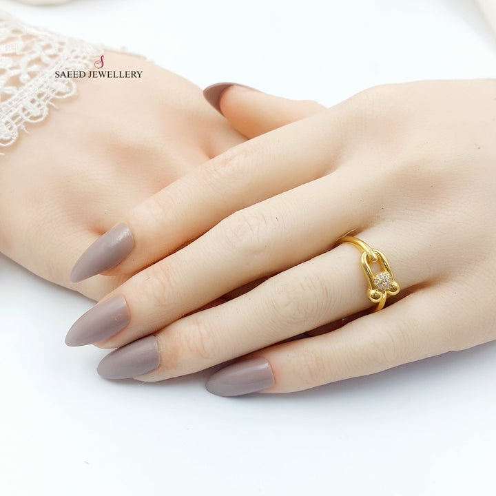 21K خاتم بيبر كليب مرصع-مجوهرات الشيخ سعيد-Saeed Jewelry 