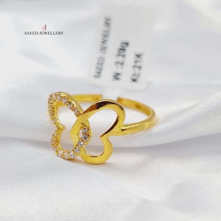 21K خاتم فراشة مرصع-مجوهرات الشيخ سعيد-Saeed Jewelry 