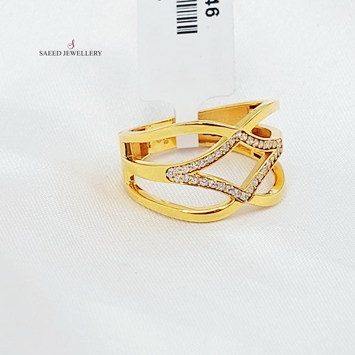 21K خاتم دمعة مرصع-مجوهرات الشيخ سعيد-Saeed Jewelry 