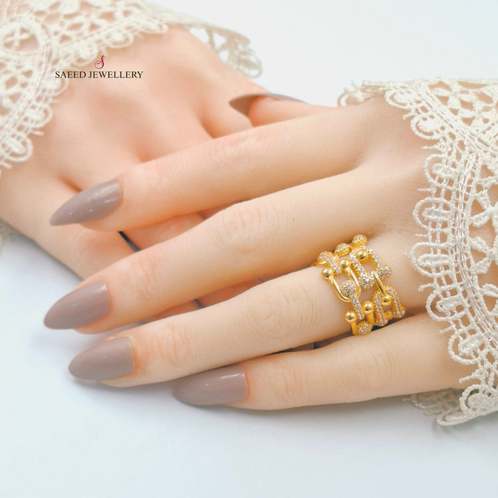 21K خاتم بيبر كليب مرصع-مجوهرات الشيخ سعيد-Saeed Jewelry 