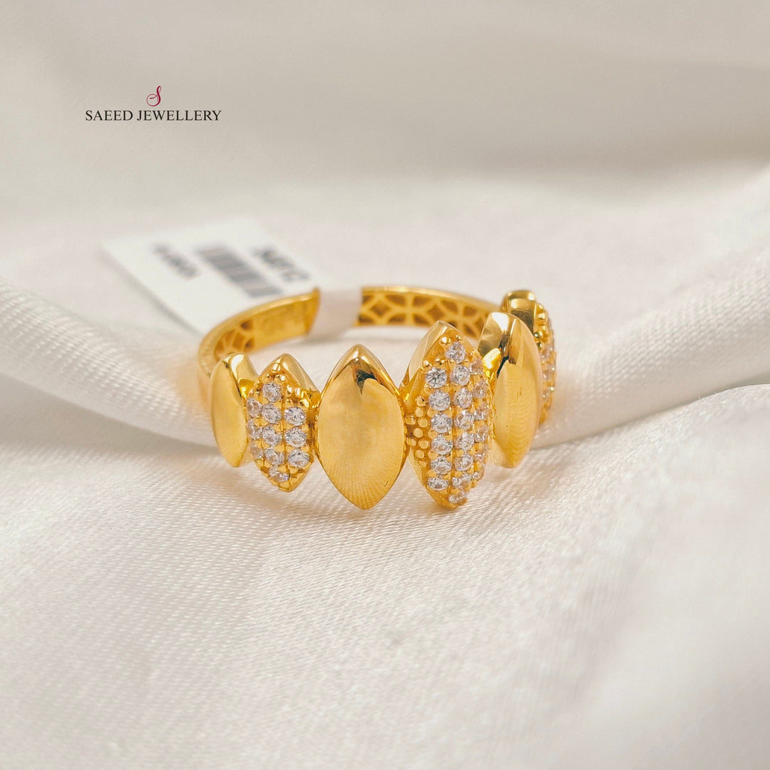 21K خاتم اكسترا مرصع-مجوهرات الشيخ سعيد-Saeed Jewelry 