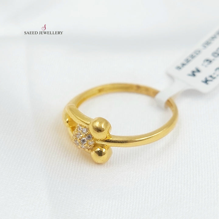 21K خاتم اكسترا مرصع-مجوهرات الشيخ سعيد-Saeed Jewelry 