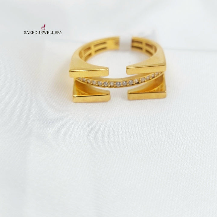 21K خاتم اكسترا مرصع-مجوهرات الشيخ سعيد-Saeed Jewelry 