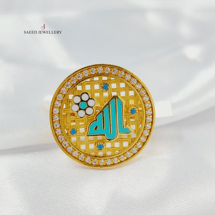 21K خاتم اسلامي مرصع-مجوهرات الشيخ سعيد-Saeed Jewelry 