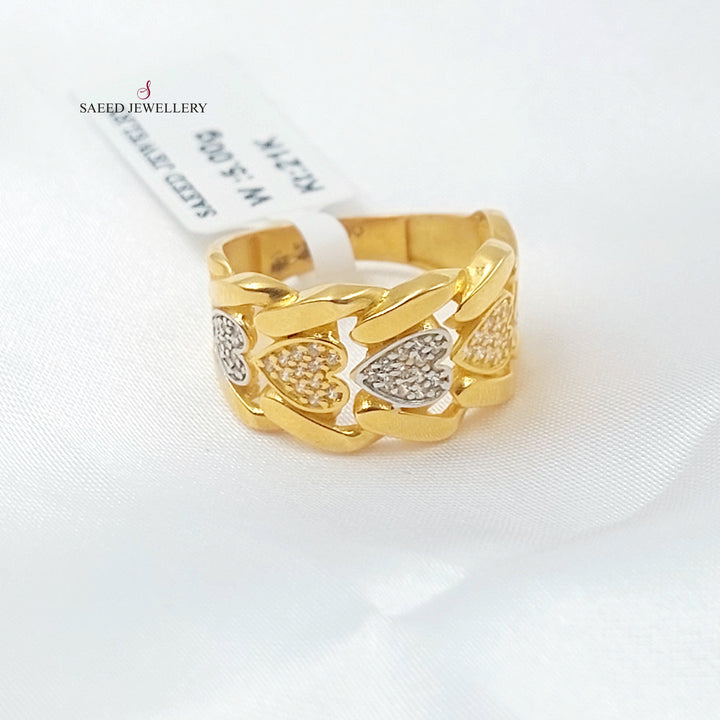 21K خاتم قلب مرصع-مجوهرات الشيخ سعيد-Saeed Jewelry 