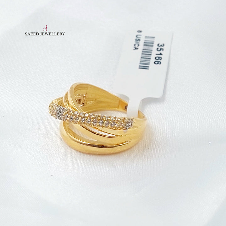 21K خاتم اكسترا مرصع-مجوهرات الشيخ سعيد-Saeed Jewelry 