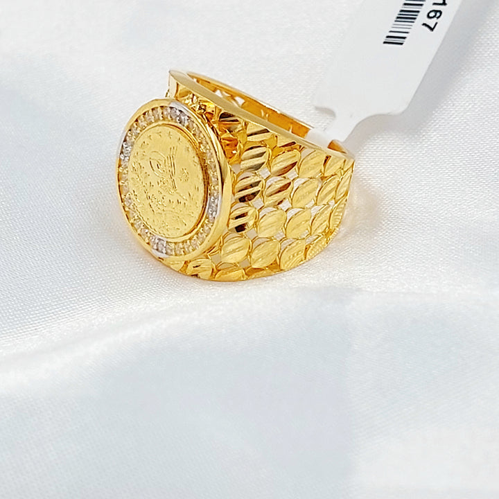 21K خاتم رشادي مرصع-مجوهرات الشيخ سعيد-Saeed Jewelry 