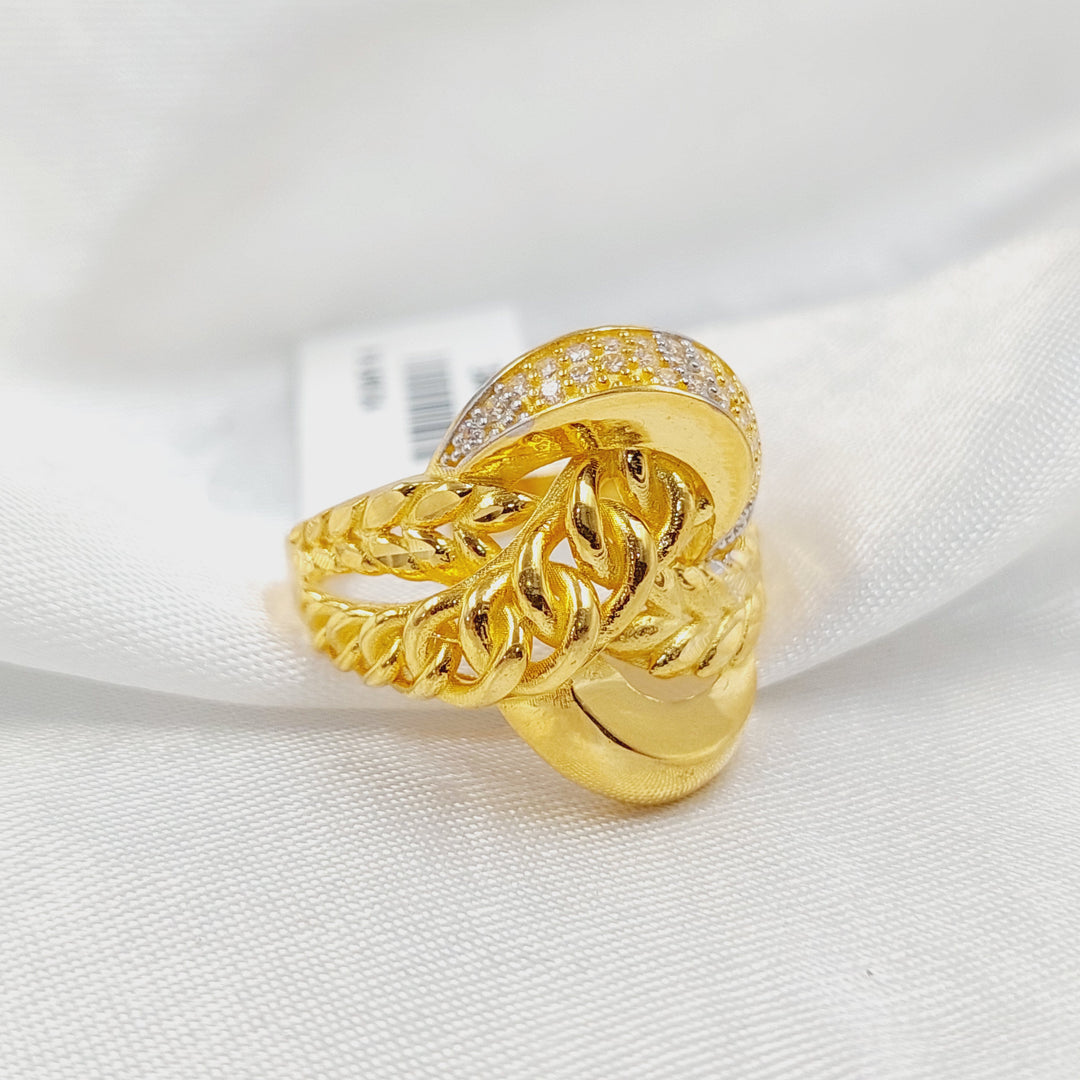 21K خاتم اكسترا مرصع-مجوهرات الشيخ سعيد-Saeed Jewelry 