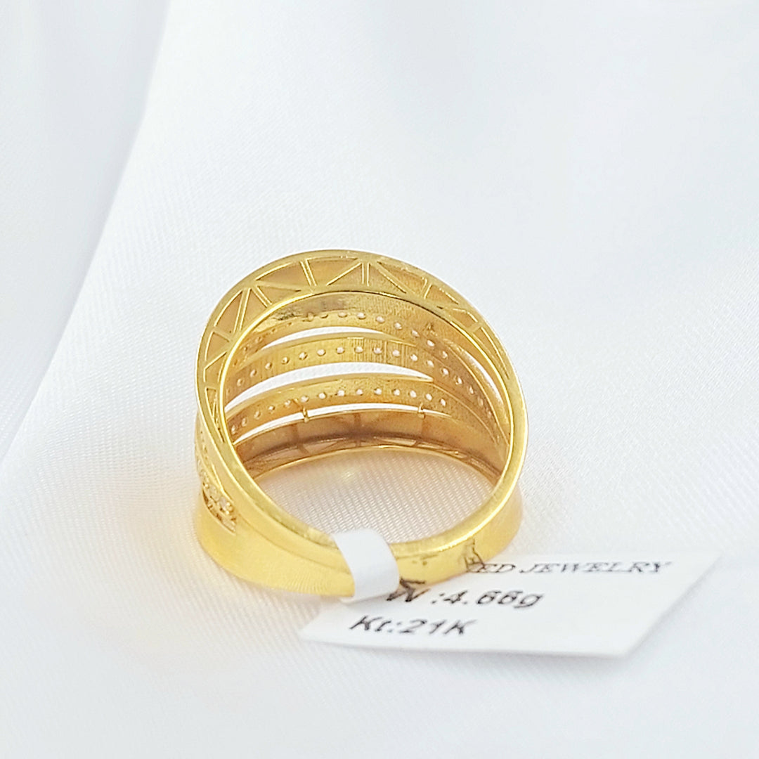 21K خاتم امواج مرصع-مجوهرات الشيخ سعيد-Saeed Jewelry 