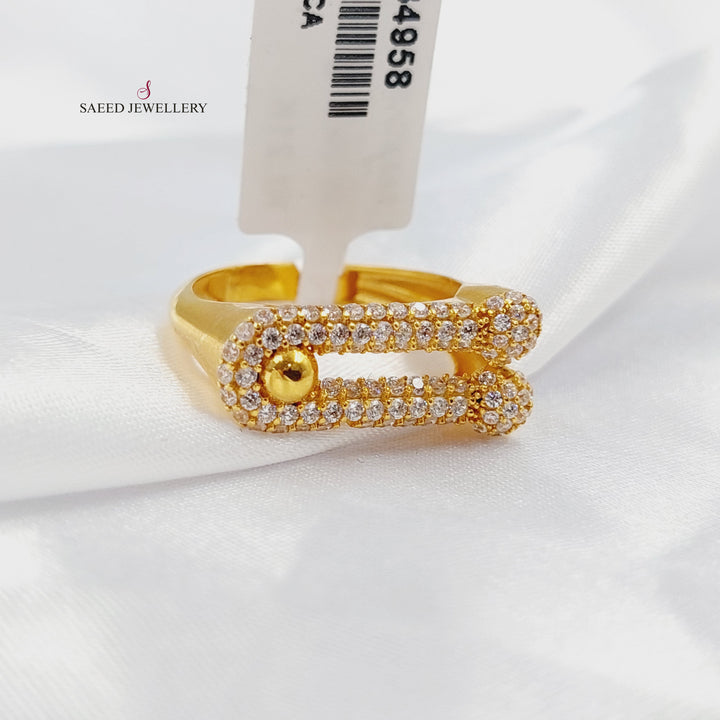 21K خاتم بيبر كليب مرصع-مجوهرات الشيخ سعيد-Saeed Jewelry 