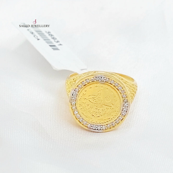 21K خاتم رشادي مرصع-مجوهرات الشيخ سعيد-Saeed Jewelry 