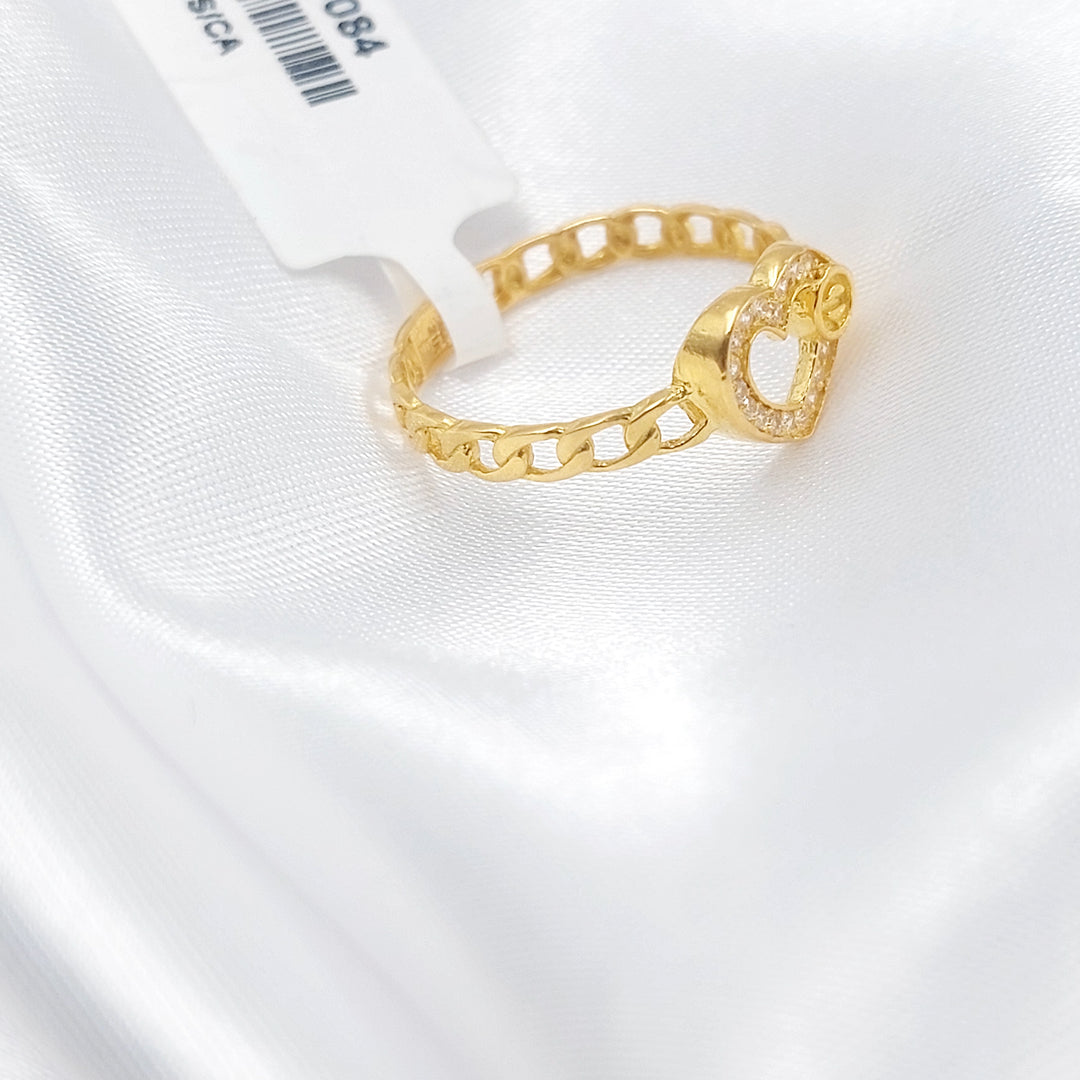 21K خاتم قلب مرصع-مجوهرات الشيخ سعيد-Saeed Jewelry 