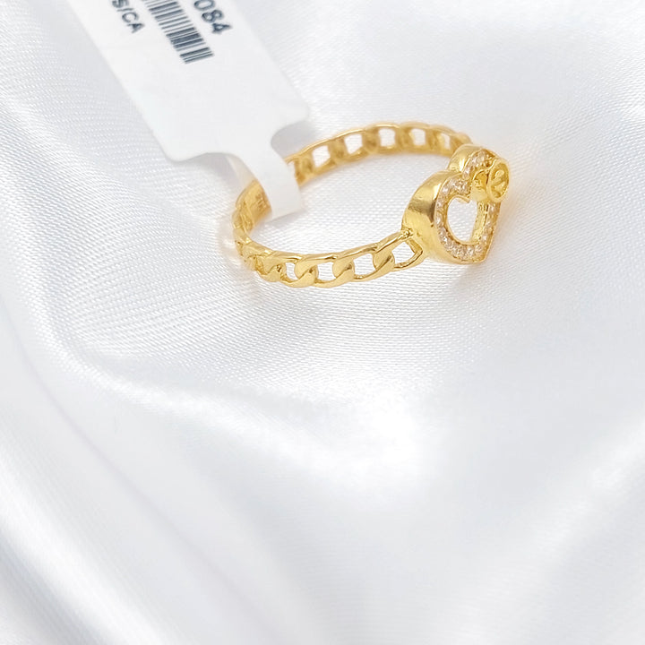 21K خاتم قلب مرصع-مجوهرات الشيخ سعيد-Saeed Jewelry 