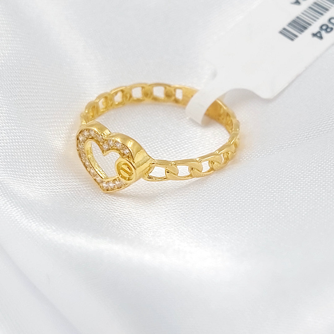 21K خاتم قلب مرصع-مجوهرات الشيخ سعيد-Saeed Jewelry 
