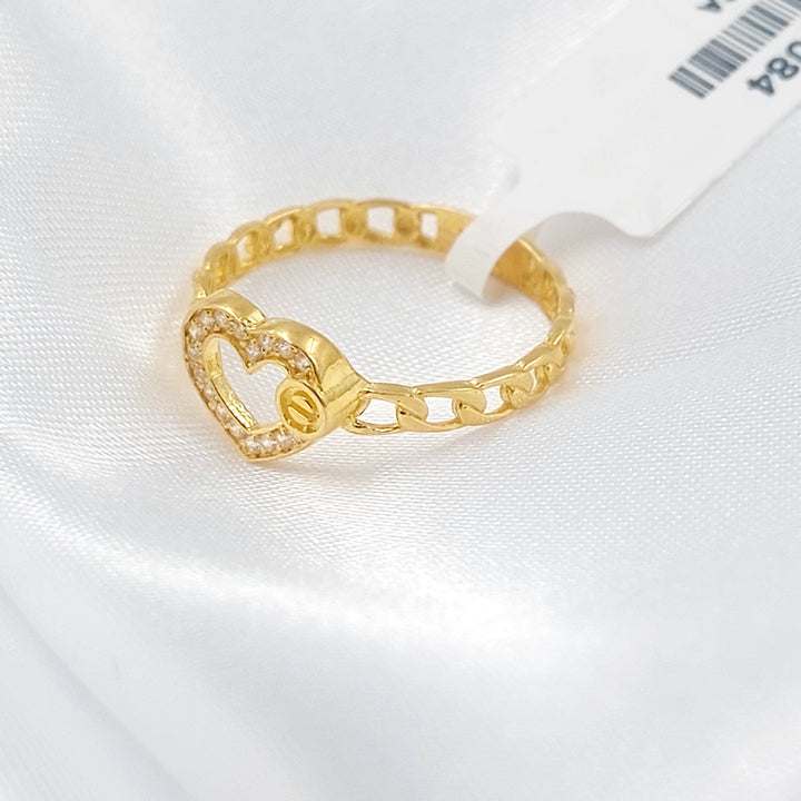 21K خاتم قلب مرصع-مجوهرات الشيخ سعيد-Saeed Jewelry 
