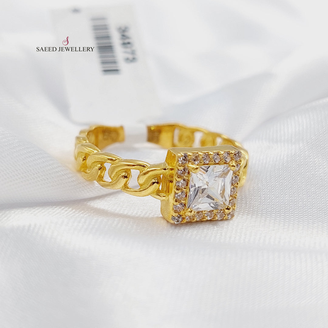 21K خاتم اكسترا مرصع-مجوهرات الشيخ سعيد-Saeed Jewelry 