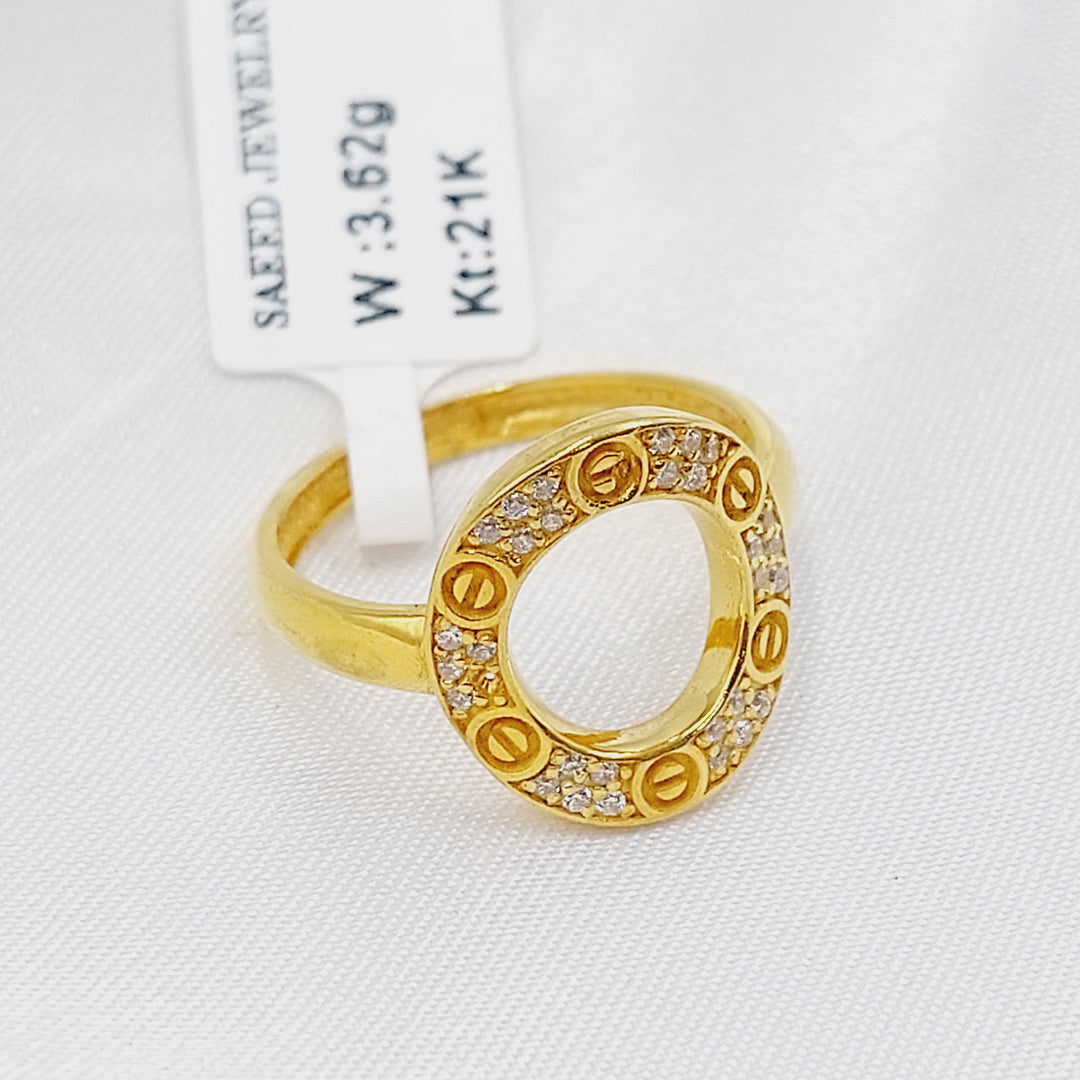 21K خاتم فيجارو مرصع-مجوهرات الشيخ سعيد-Saeed Jewelry 