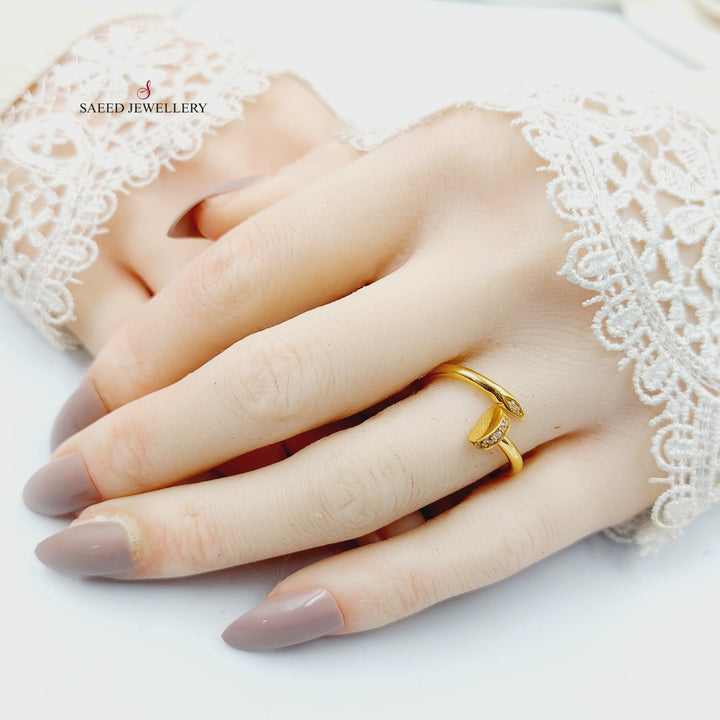 21K خاتم مسمار مرصع-مجوهرات الشيخ سعيد-Saeed Jewelry 