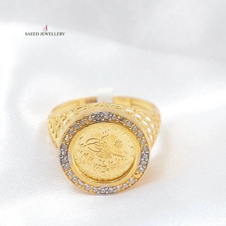 21K خاتم رشادي مرصع-مجوهرات الشيخ سعيد-Saeed Jewelry 