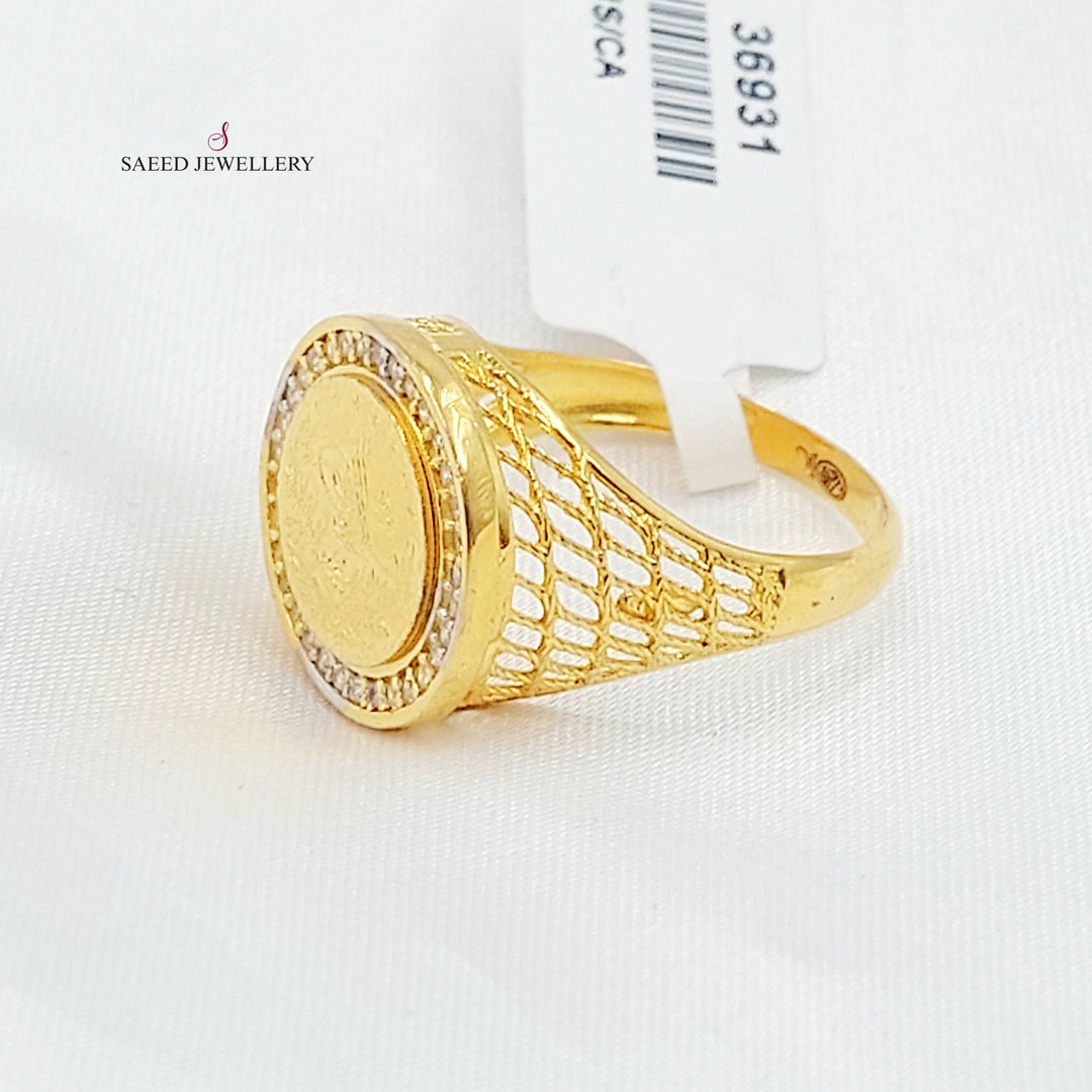 21K خاتم رشادي مرصع-مجوهرات الشيخ سعيد-Saeed Jewelry 
