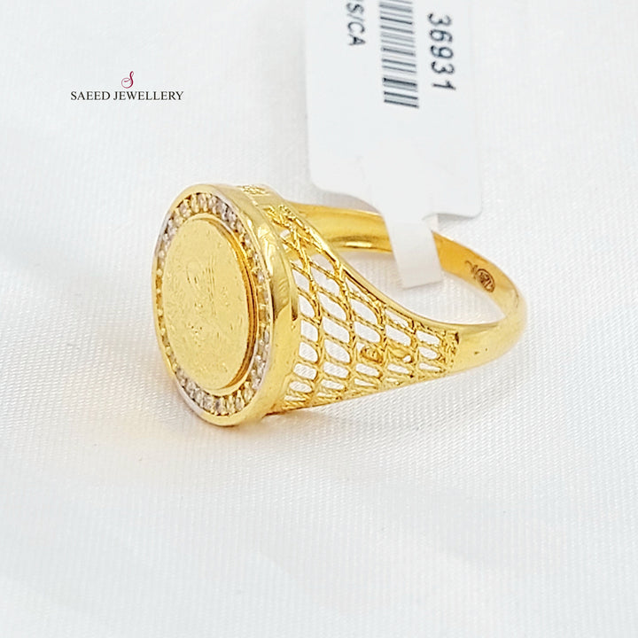 21K خاتم رشادي مرصع-مجوهرات الشيخ سعيد-Saeed Jewelry 