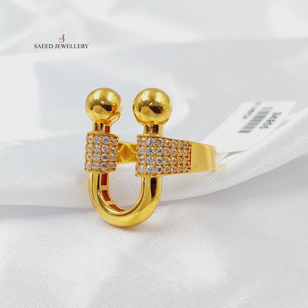 21K خاتم بيبر كليب مرصع-مجوهرات الشيخ سعيد-Saeed Jewelry 