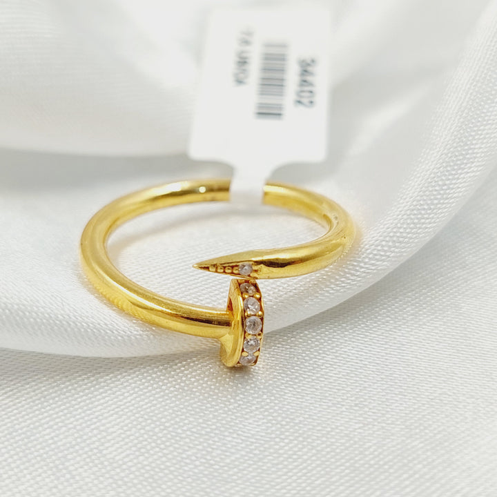 21K خاتم مسمار مرصع-مجوهرات الشيخ سعيد-Saeed Jewelry 