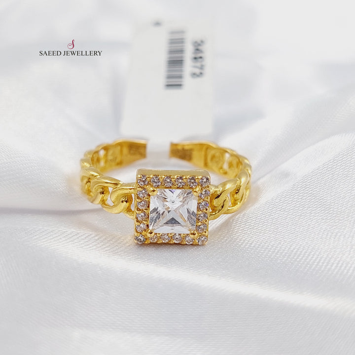 21K خاتم اكسترا مرصع-مجوهرات الشيخ سعيد-Saeed Jewelry 