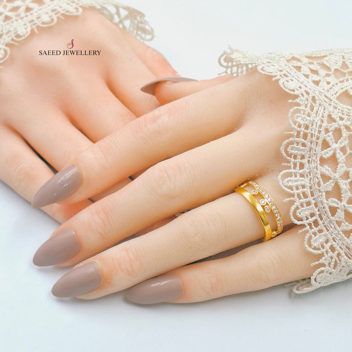 21K خاتم اكسترا مرصع-مجوهرات الشيخ سعيد-Saeed Jewelry 