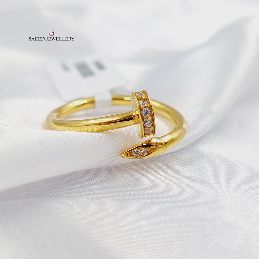21K خاتم مسمار مرصع-مجوهرات الشيخ سعيد-Saeed Jewelry 