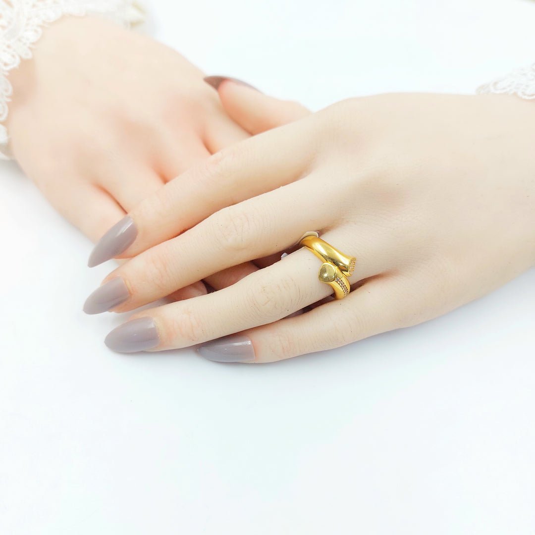 21K خاتم اكسترا مرصع-مجوهرات الشيخ سعيد-Saeed Jewelry 