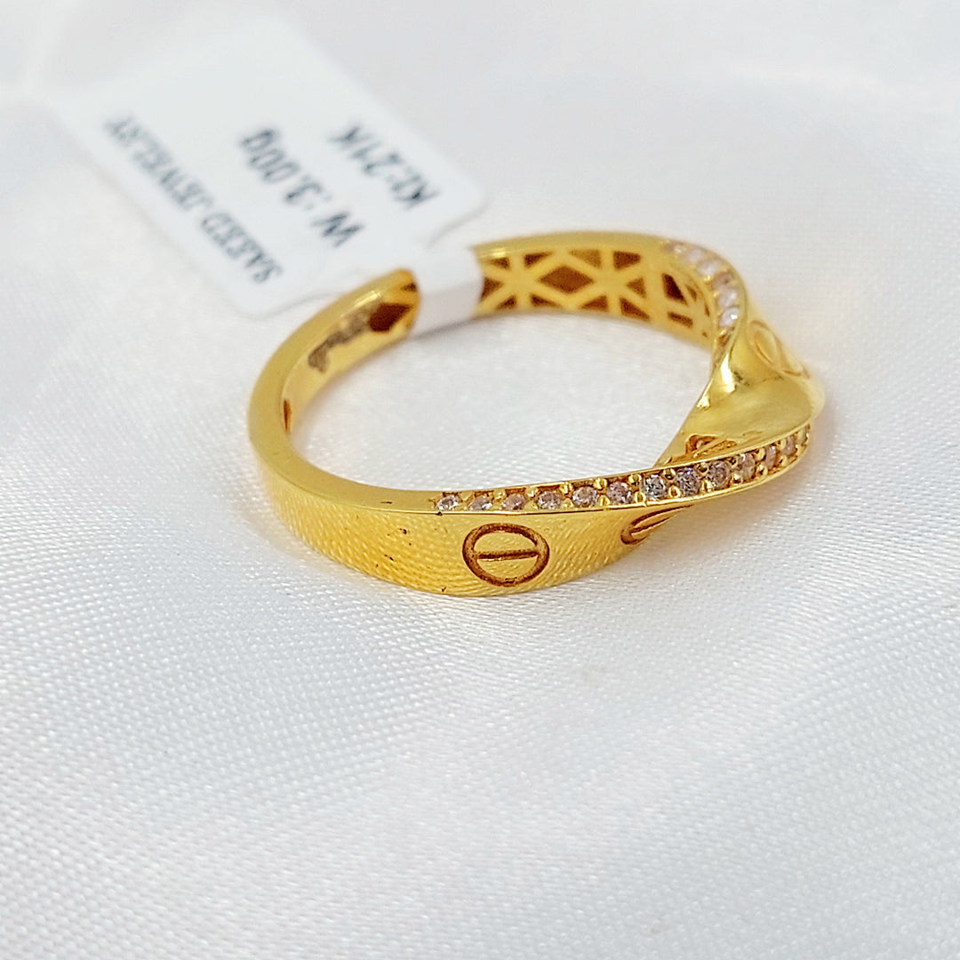 21K خاتم فيجارو مرصع-مجوهرات الشيخ سعيد-Saeed Jewelry 