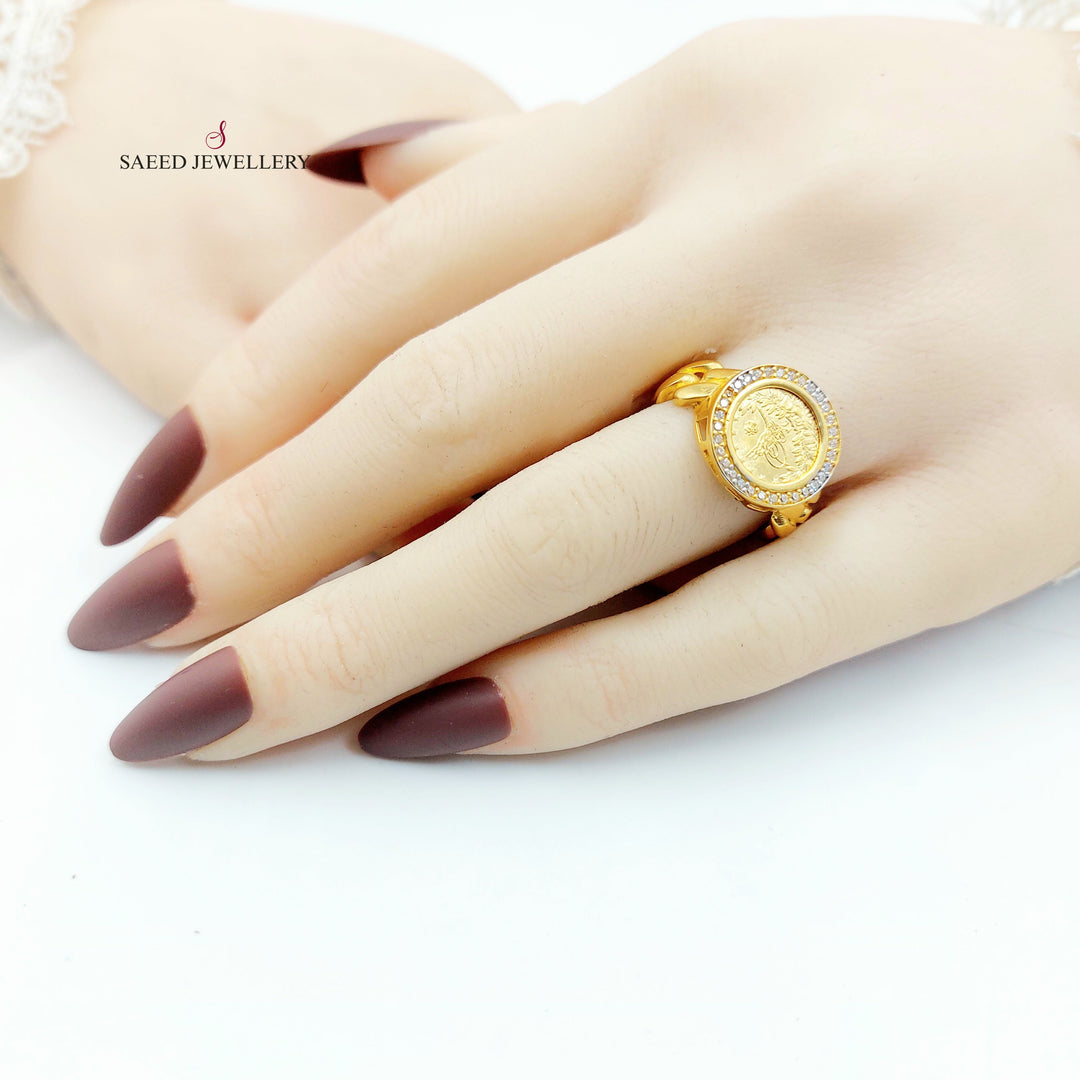 21K خاتم رشادي مرصع-مجوهرات الشيخ سعيد-Saeed Jewelry 