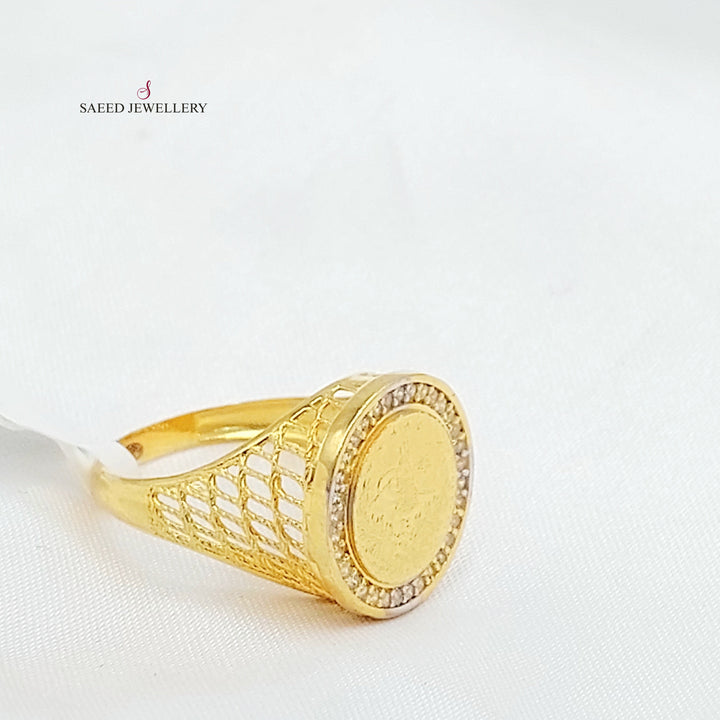 21K خاتم رشادي مرصع-مجوهرات الشيخ سعيد-Saeed Jewelry 