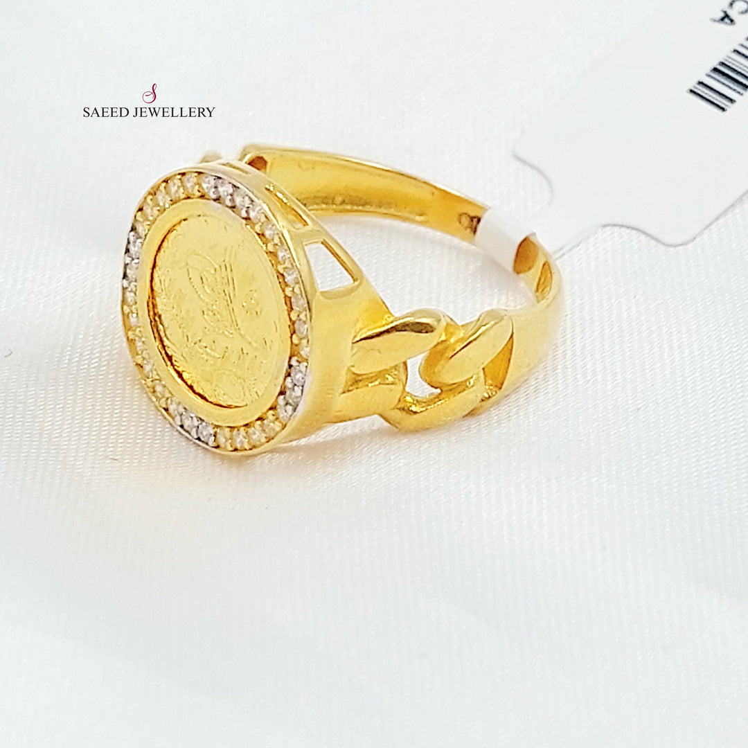 21K خاتم رشادي مرصع-مجوهرات الشيخ سعيد-Saeed Jewelry 