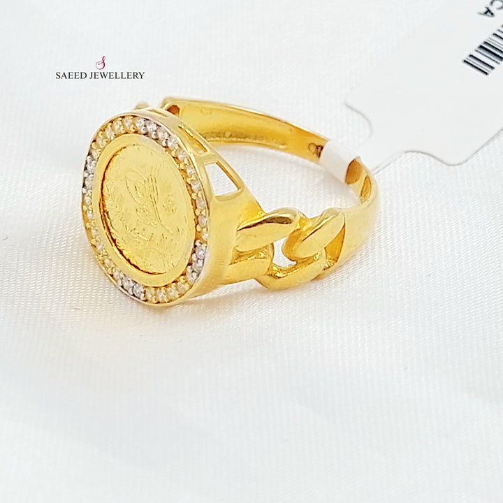 21K خاتم رشادي مرصع-مجوهرات الشيخ سعيد-Saeed Jewelry 