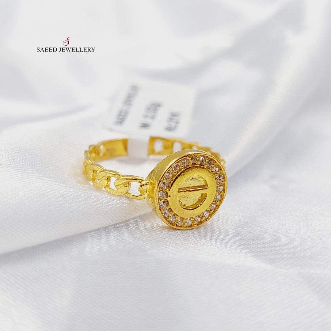 21K خاتم فيجارو مرصع-مجوهرات الشيخ سعيد-Saeed Jewelry 