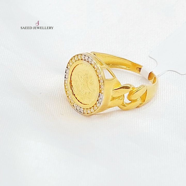 21K خاتم رشادي مرصع-مجوهرات الشيخ سعيد-Saeed Jewelry 