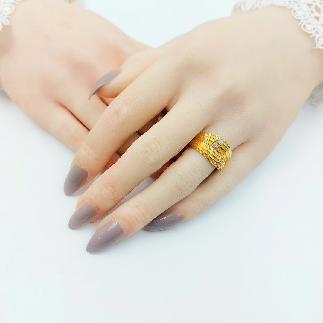 21K خاتم امواج مرصع-مجوهرات الشيخ سعيد-Saeed Jewelry 