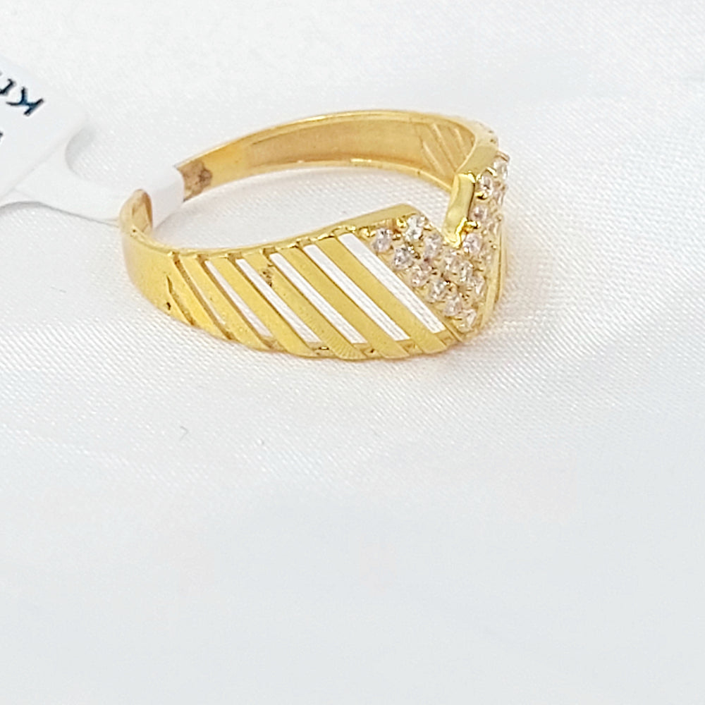 21K خاتم مثلثات مرصع-مجوهرات الشيخ سعيد-Saeed Jewelry 