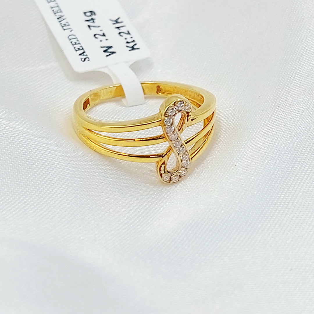 21K خاتم انفينيتي مرصع-مجوهرات الشيخ سعيد-Saeed Jewelry 